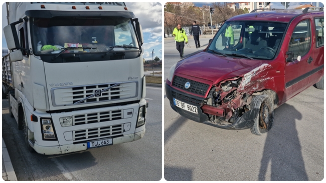 HAFÄ°F TÄ°CARÄ° ARAÃ‡ Ä°LE TIR Ã‡ARPIÅžTI