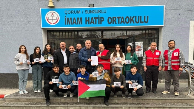 SUNGURLU Ä°MAM HATÄ°P ORTAOKULUNDAN FÄ°LÄ°STÄ°Nâ€™E DESTEK