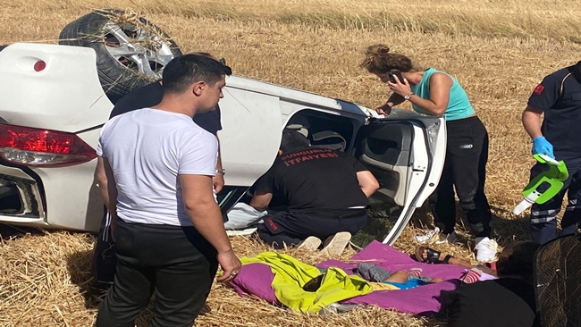 OTOMOBÄ°L TARLAYA DEVRÄ°LDÄ°