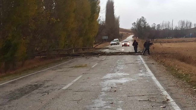 BOÄžAZKALE'DE ÅžÄ°DDETLÄ° RÃœZGAR YOLU KAPATTI