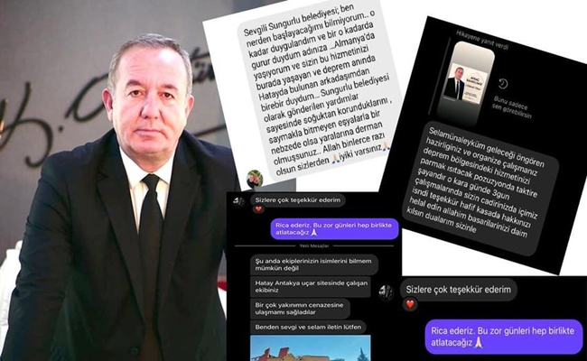 DEPREMZEDELERDEN  ÅžAHÄ°NERâ€™E TEÅžEKKÃœR