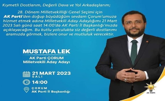 MUSTAFA LEK, ADAYLIÄžINI AÃ‡IKLAYACAK