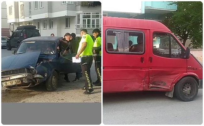 OTOMOBÄ°L Ä°LE MÄ°NÄ°BÃœS Ã‡ARPIÅžTI