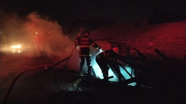 Ã‡ORUMâ€™DA KORKUTAN YANGIN