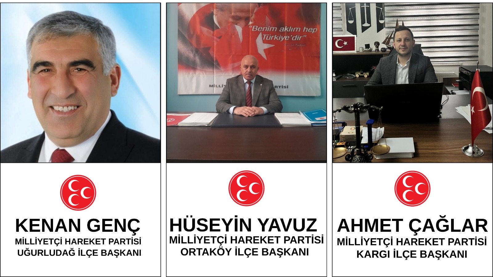 MHP’DE 3 İLÇE BAŞKANI DEĞİŞTİ