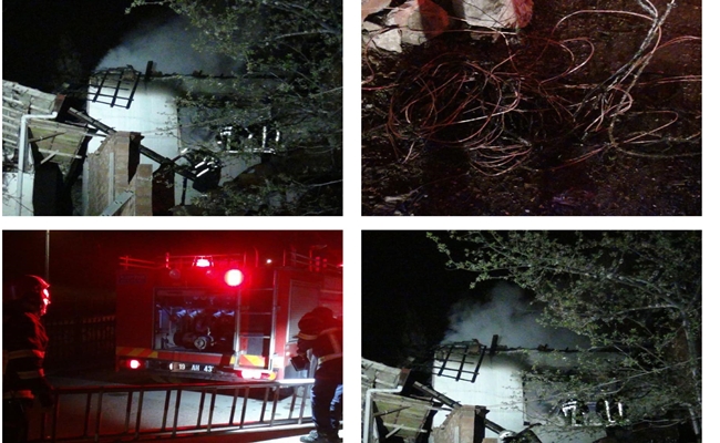 YANGINDA BÄ°R EV KULLANILMAZ HALE GELDÄ°