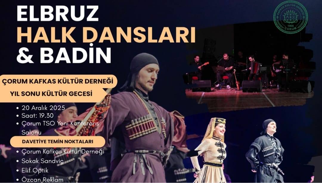 ELBRUZ HALK DANSLARI 20 ARALIKTA ÇORUM TSO SALONUNDA